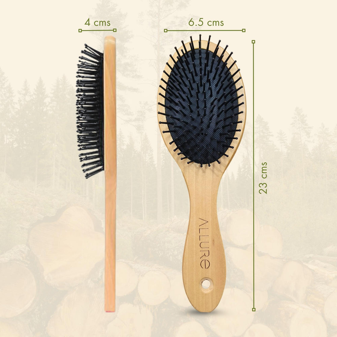 Allure Oval Wooden Paddle Hair Brush