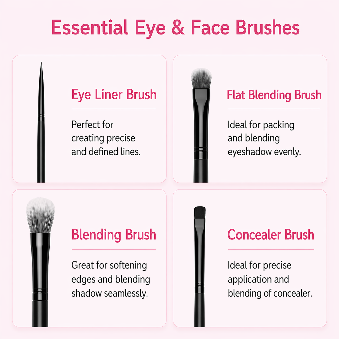 Allure Premium Makeup Brush Set of 8 + Free Beauty Blender