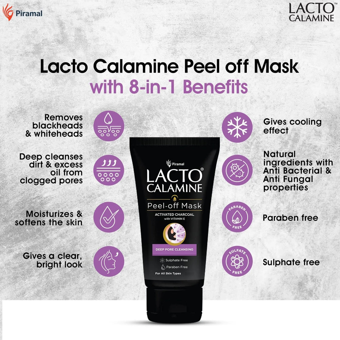 Lacto Calamine Face Peel Off Mask  Activate Charcoal & Vitamin E