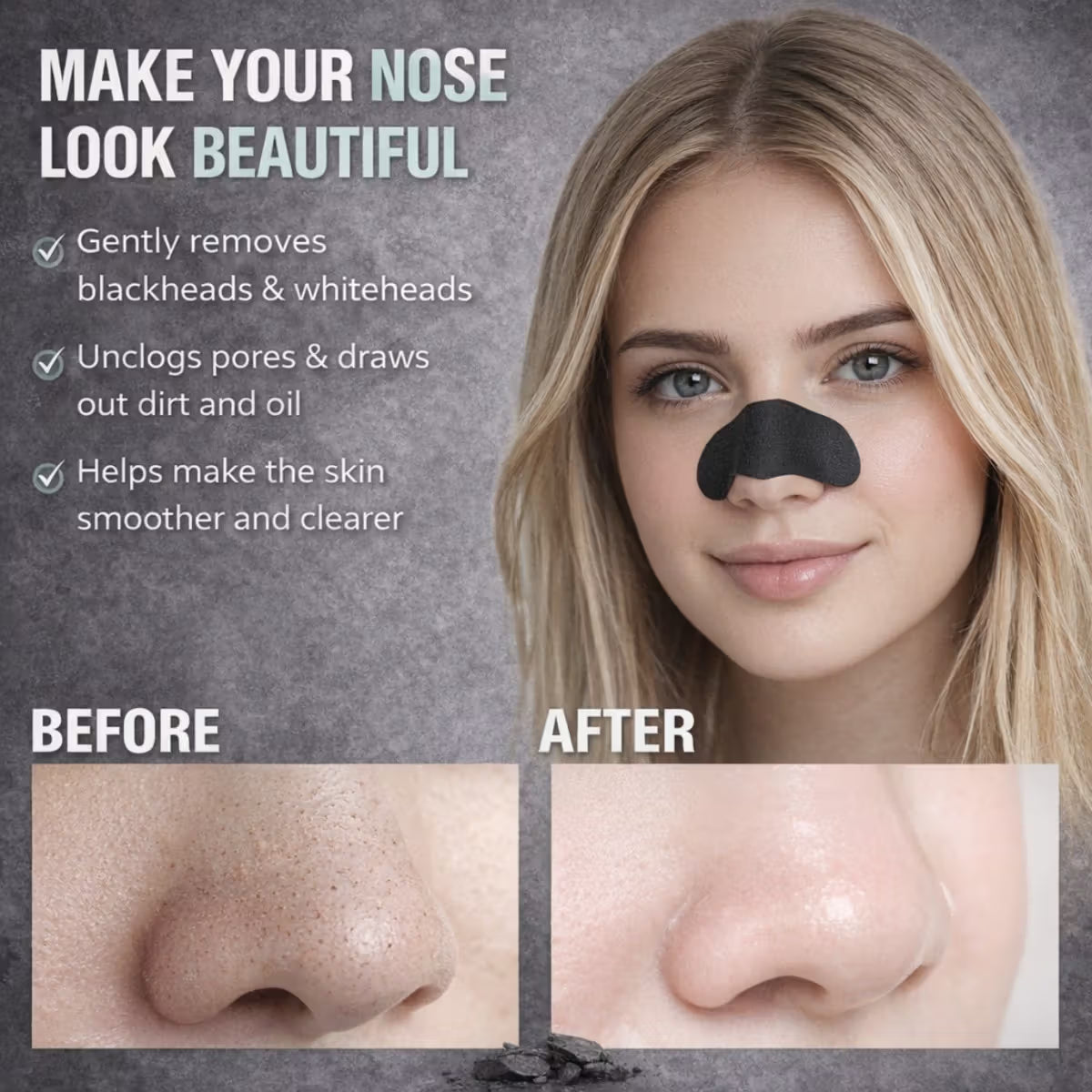 Allure Activated Charcoal Nose Strips For Blackhead Removal (12pcs)
