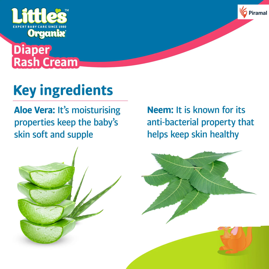 Little's Organix Diaper Rash Cream Contains Organic Aloevera & Neem Extract-50gm