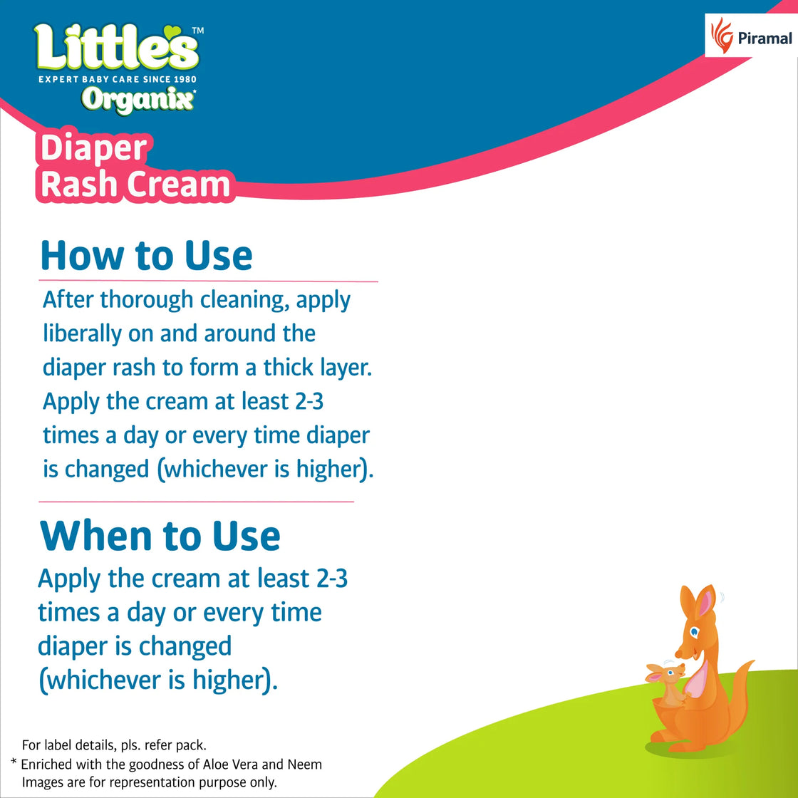 Little's Organix Diaper Rash Cream Contains Organic Aloevera & Neem Extract-50gm