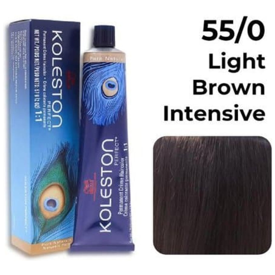 Wella Professionals Koleston Pure Naturals Hair Color 60Gm 55/0 Light Brown Intensive