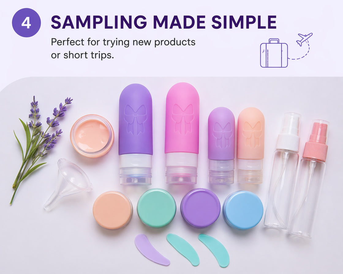 Allure Leakproof Travel Containers – Refillable Bottle Set for Toiletries