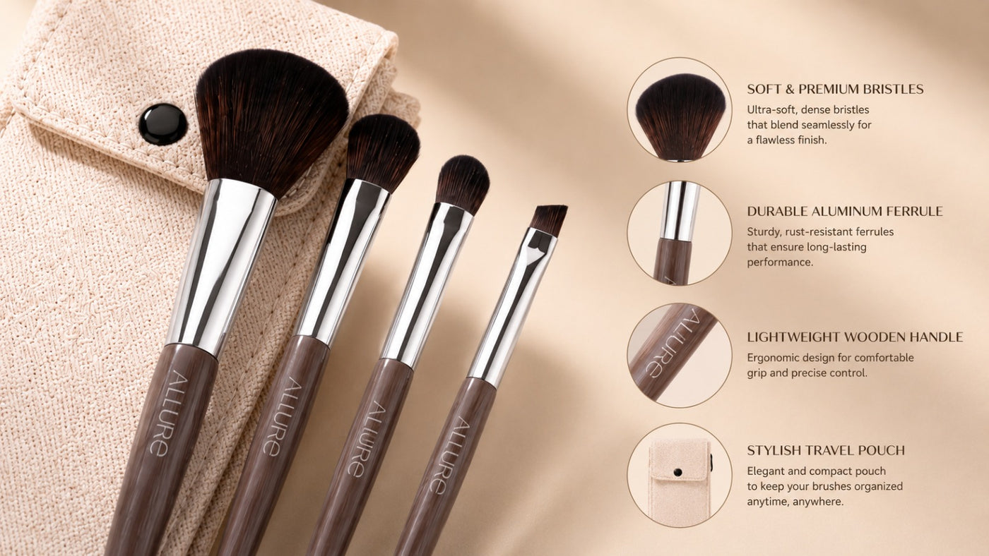Allure Set Of 5 Makeup Brushes (MBS -C5)