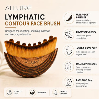 Allure Premium Lymphatic Contour Face Brush For Facial Sculpting & Jawline Definition