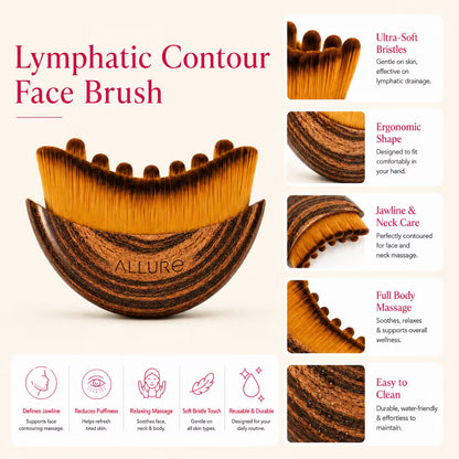 Allure Premium Lymphatic Contour Face Brush For Facial Sculpting & Jawline Definition