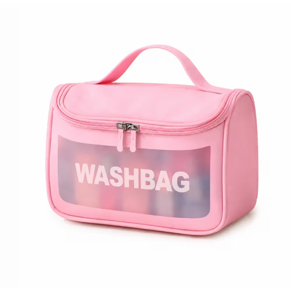 Allure Transparent Travel Toiletry Bag - Pink