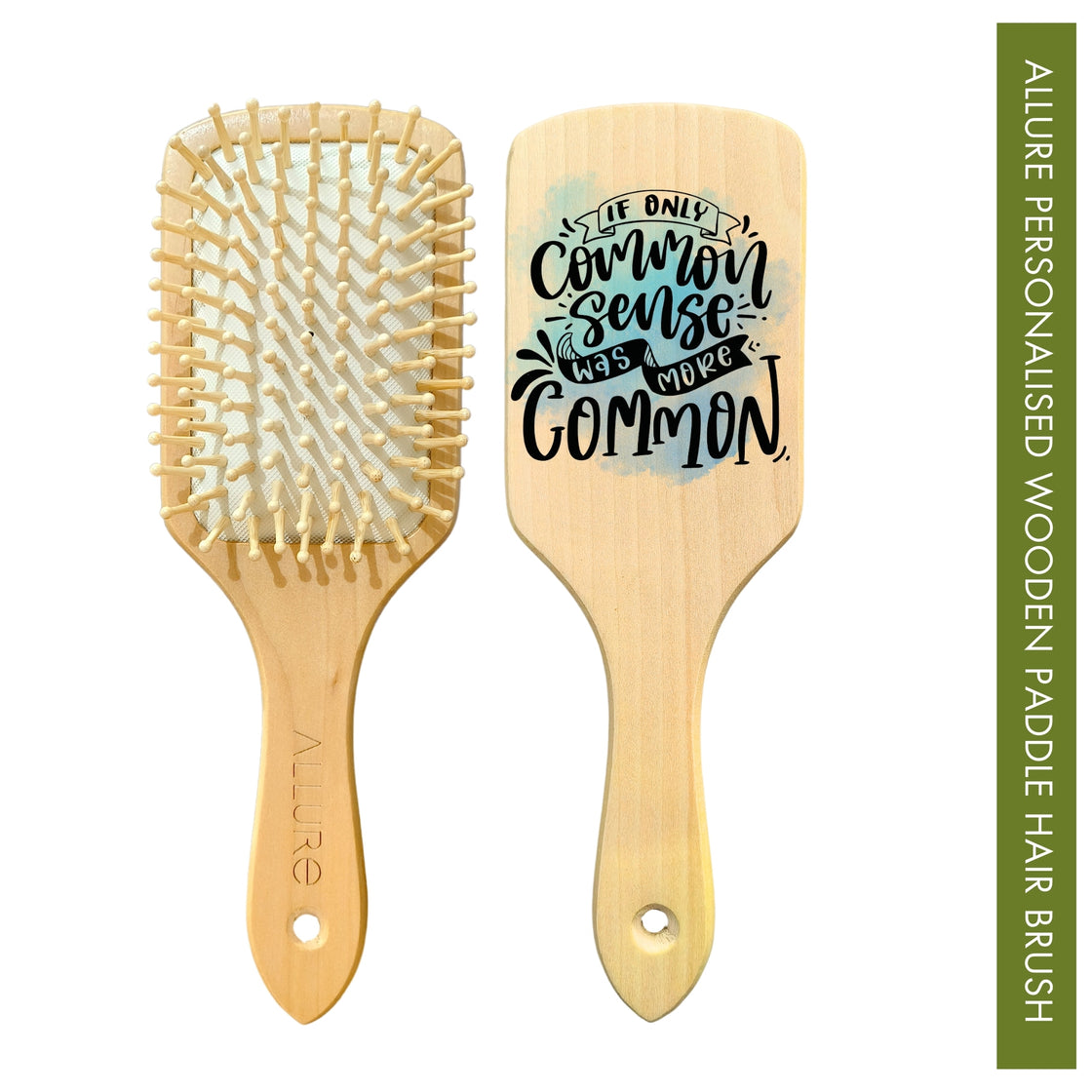 Allure Personalised wooden paddle hair brush with humourous print