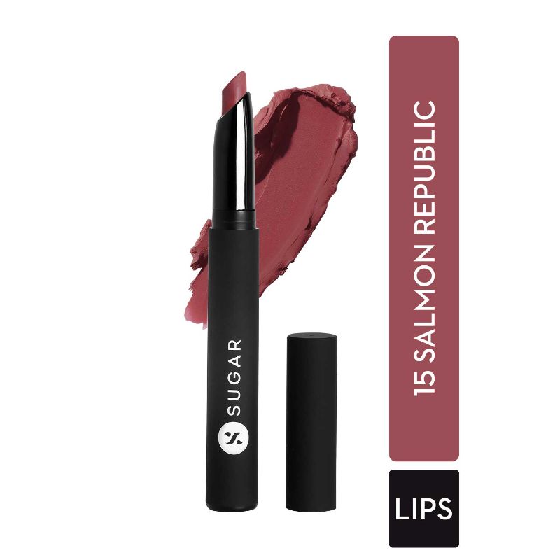 SUGAR Matte Attack Transferproof Lipstick - 15 Salmon Republic (Deep Salmon Pink) (2gm)