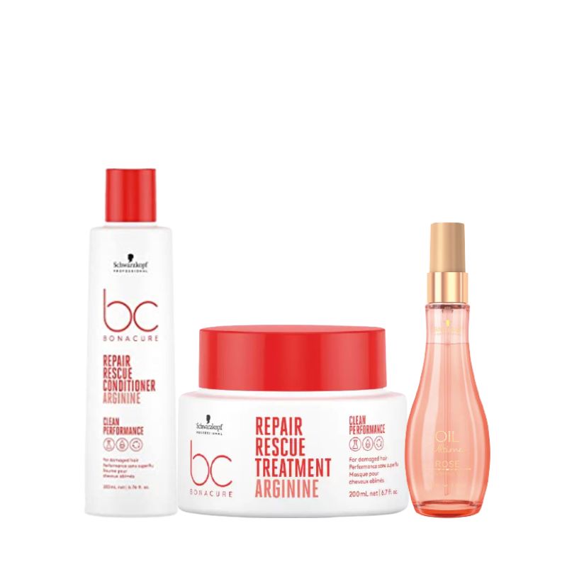 Schwarzkopf Professional Bonacure Peptide Repair Rescue Conditioner Serum and Mask Combo Pack of 3