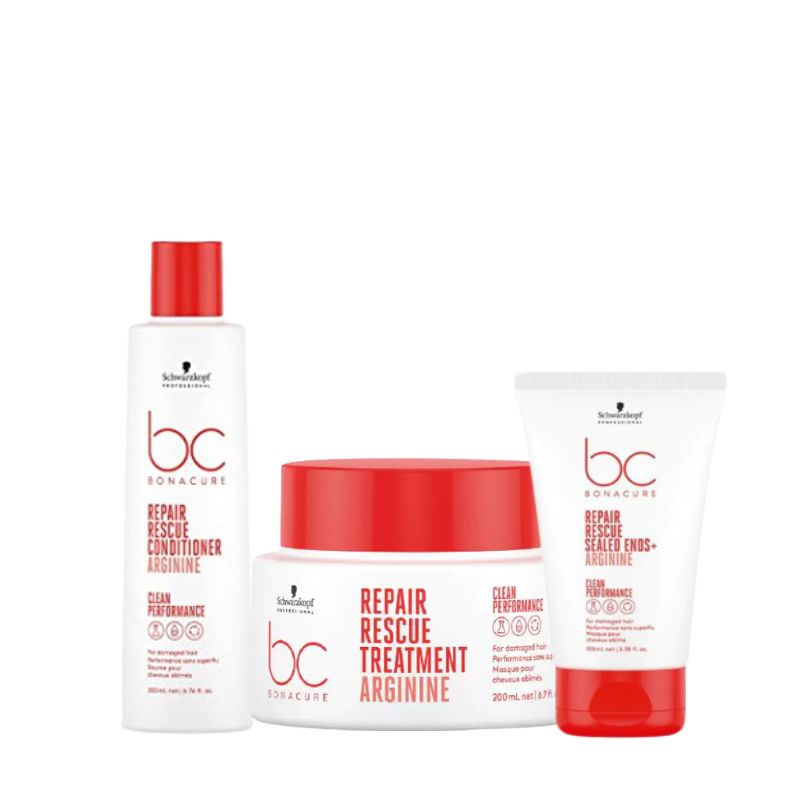 Schwarzkopf Professional Bonacure Peptide Repair Rescue Conditioner 200ml Serum and Mask Combo Pack of 3