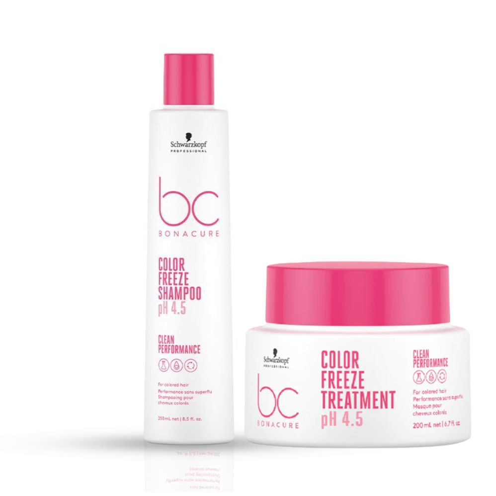 Schwarzkopf Professional Bonacure pH 4.5 Color Freeze Sulfate Free Micellar Shampoo and Mask 250ml Combo Pack of 2