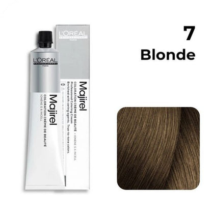 Loreal Professional Majirel Hair Color 7No. Blonde 2pcs + Oxydant Developer (500ML)+ Allure Dye Brush HD-01