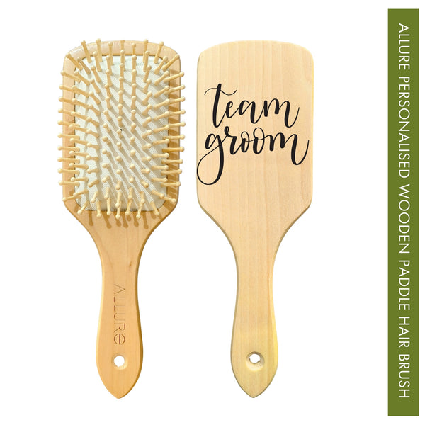Allure Personalised Team Groom Print Paddle Hair Brush