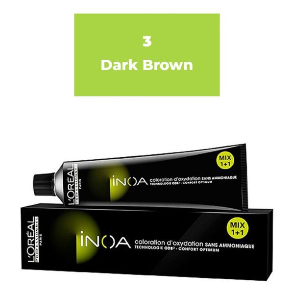 Loreal Inoa Ammonia Free Hair Color 60G 3 Dark Brown