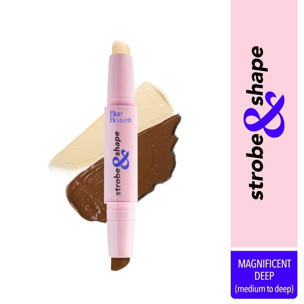 Blue Heaven Strobe & Shape Highlighter And Contour Duo Stick - Magnificent Deep (Medium To Dusky)