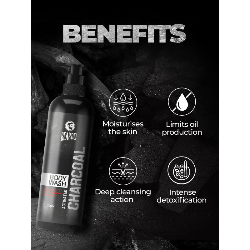 Beardo Activated Charcoal Body Wash for Men (200ml)