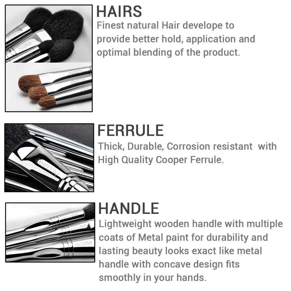 Allure Professional Makeup Brush Set With Makeup Brushes Bag (Pack Of 11)-4