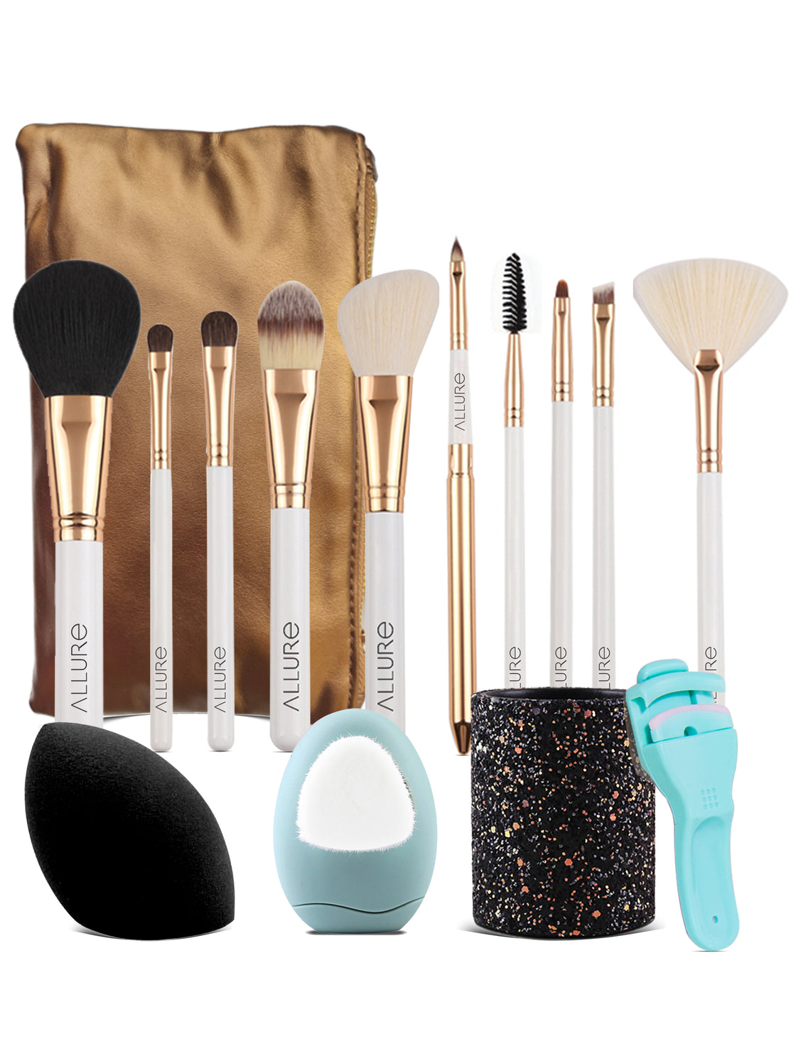 Gift Set Contains 10 Pc Makeup Brush Set & Other Essential Makeup Tools-3