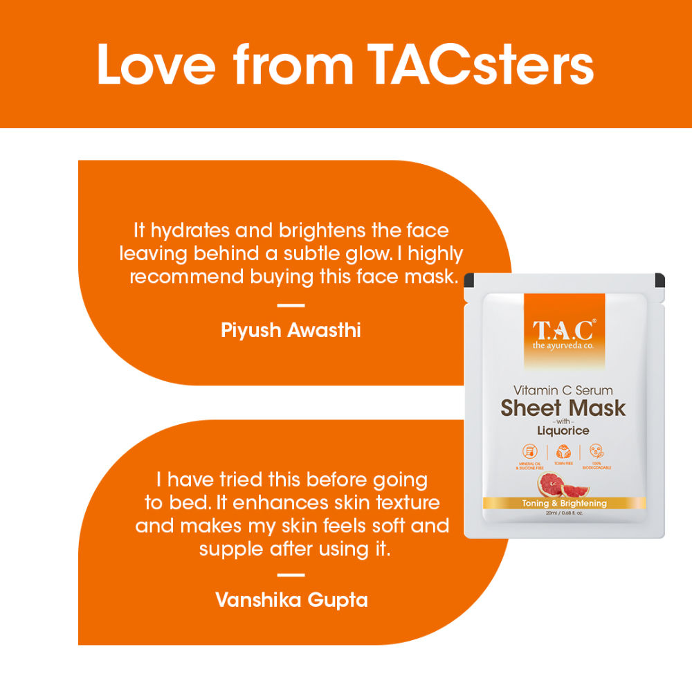 TAC - The Ayurveda Co. Vitamin C Serum Sheet Mask with Liquorice