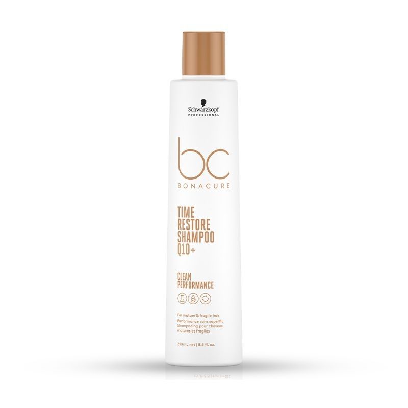 Schwarzkopf Professional Bonacure Time Restore Shampoo With Q10+ - For Mature Hair (250ML)