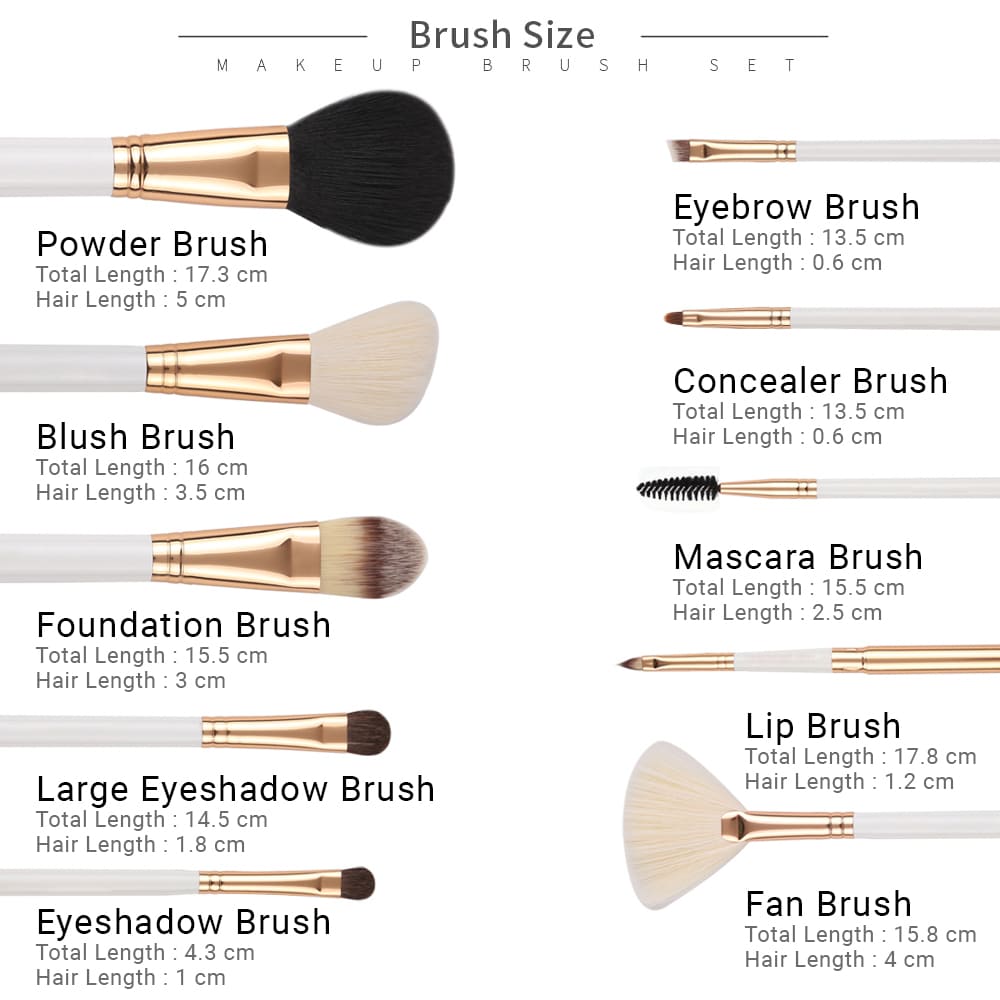 Allure White Gold Makeup Brush Set Of 10-5