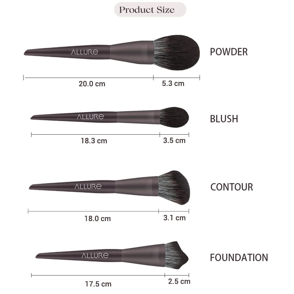 Allure Professional Makeup Brush Set With Makeup Brushes Bag (Pack Of 10)-7