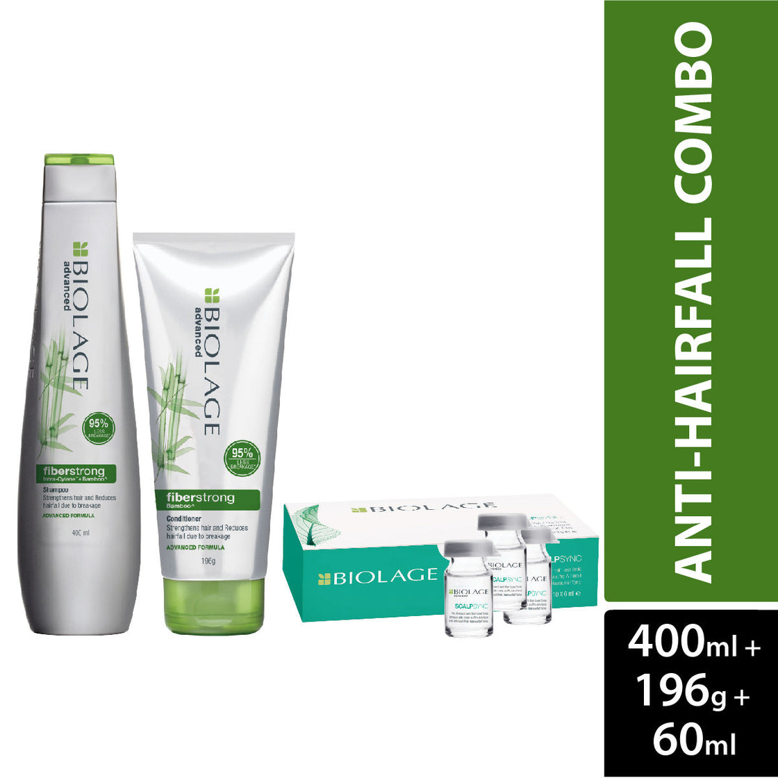Matrix Biolage Anti-hairfall Regime With Fiberstrong Shampoo, Conditioner & Aminexil Hair Treatment