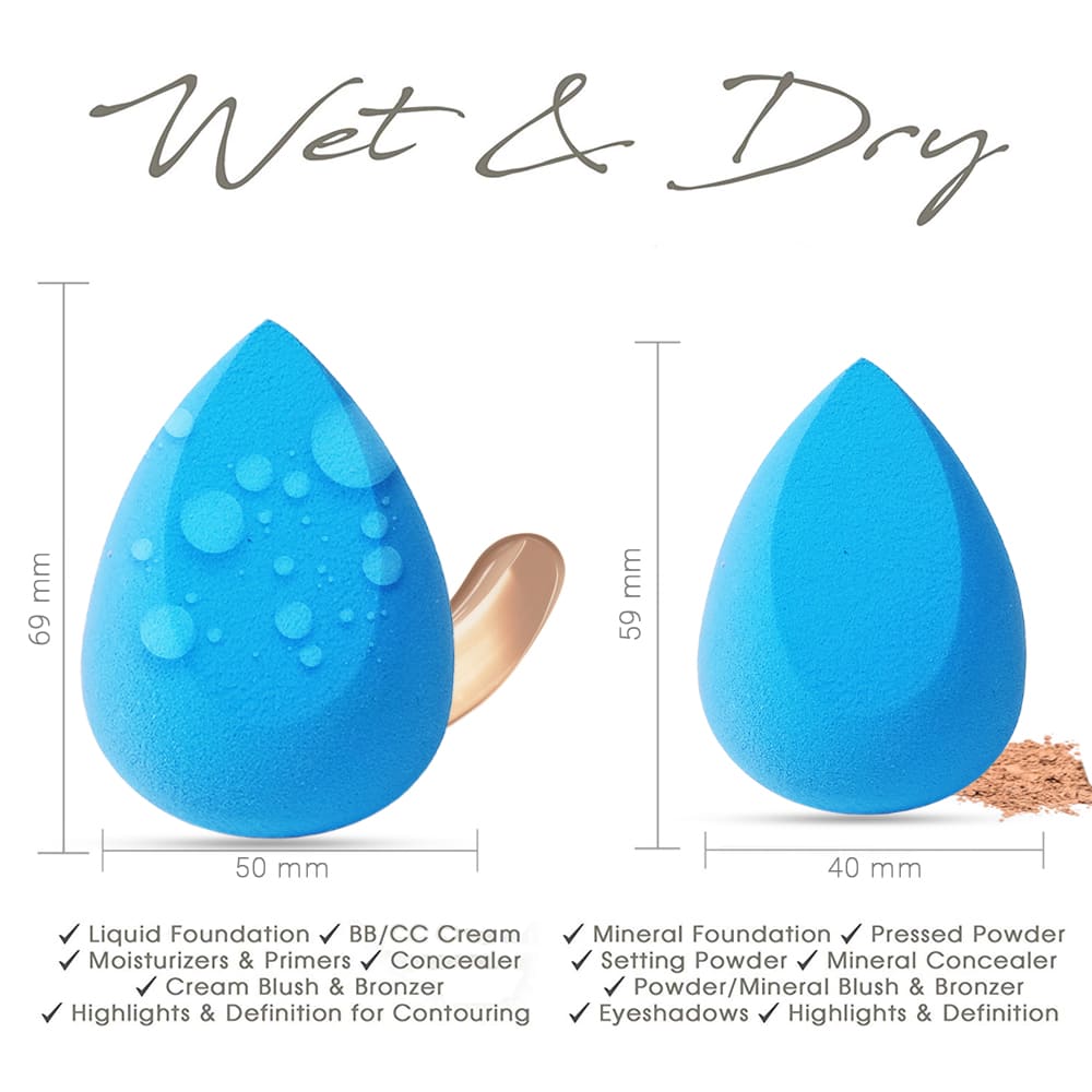 Allure Makeup Blender Sponge - Drop Cut Blue-3