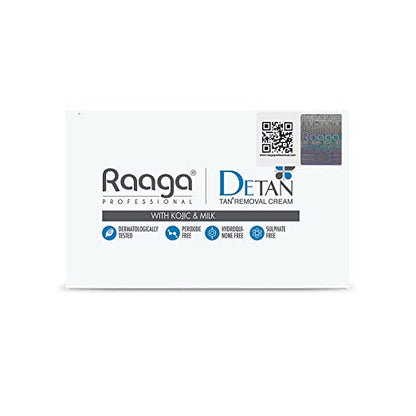 Raaga Professional De-Tan Tan removal Cream Kojic & Milk, 72GM (12g*6)