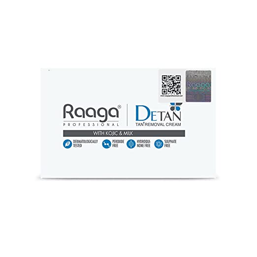 Raaga Professional De-Tan Tan removal Cream Kojic & Milk, 72GM (12g*6)