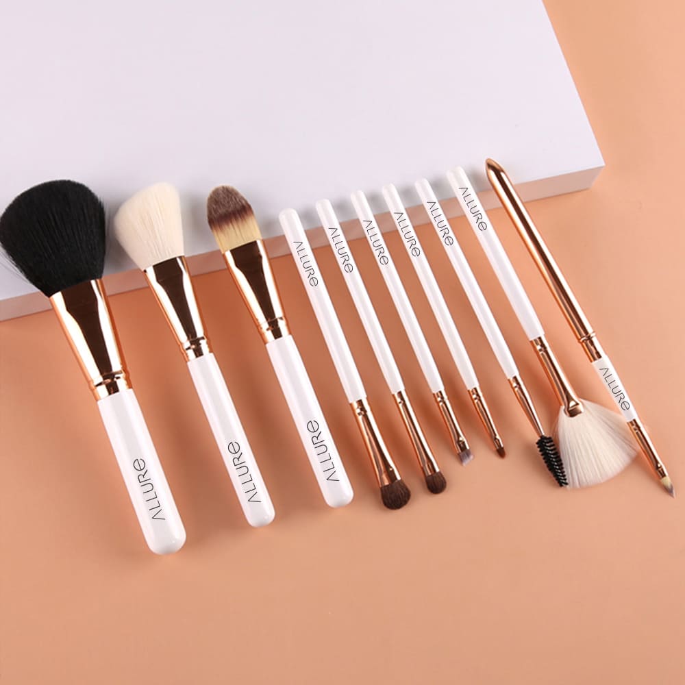 Allure White Gold Makeup Brush Set Of 10-3