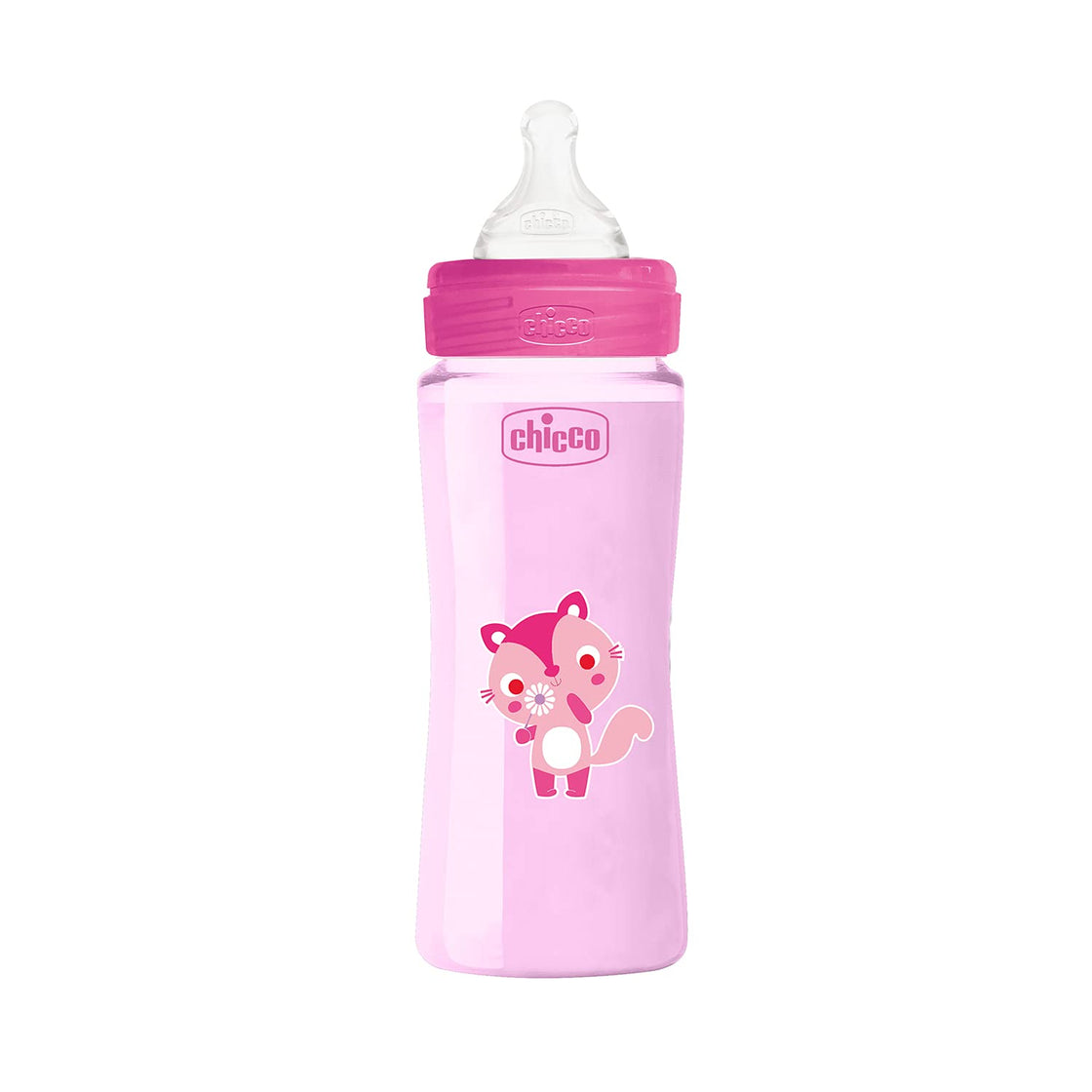 Chicco Well-Being Baby Coloured Feeding Bottle 330ml, Pink