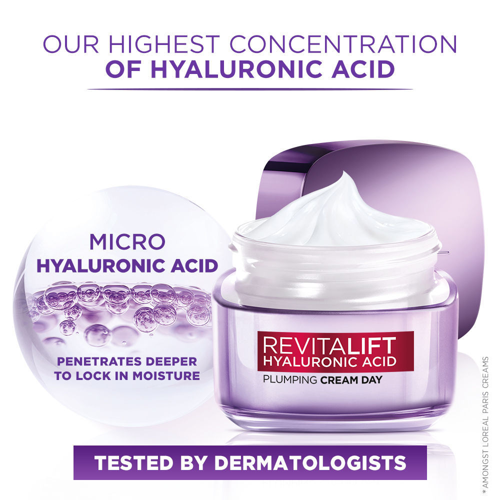 Loreal Paris Revitalift Hyaluronic Acid Day Cream for Hydration and Replumping