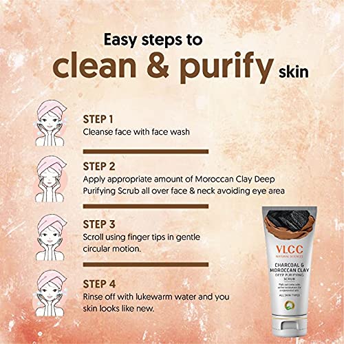 VLCC Charcoal & Moroccan Clay Deep Purifying Scrub (90gm)