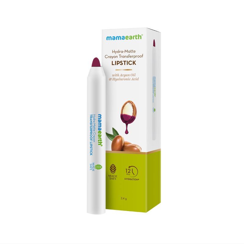 Mamaearth Hydra-matte Crayon Transferproof Lipstick With Argan Oil - Passionfruit Wine-2