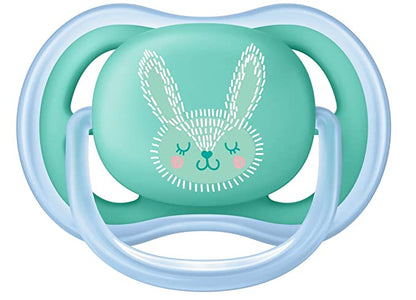 Philips Avent Ultra Air Pacifier, 6-18 months, contemporary decos, blue/green, 2 pack, SCF344/22