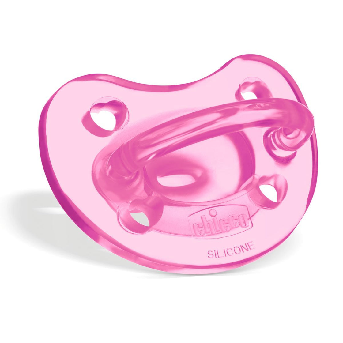 Chicco Physio Soft Baby Soother with Unique Shape to Support Psychological Breathing, Teether & Pacifier for Newborns, BPA Free, 0-6m (Pink)