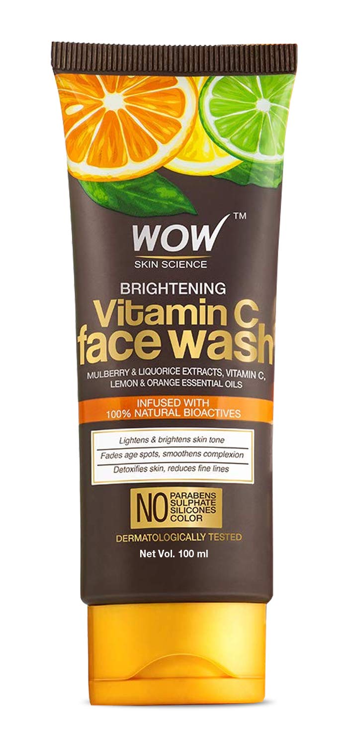 WOW Skin Science Vitamin C Face Wash Tube with 20% Vitamin C Face Serum Combo - Net Vol 130mL