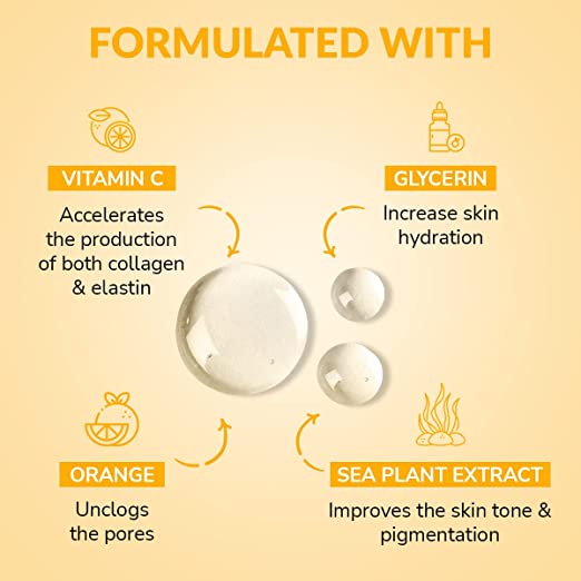 Mirabelle Cosmetics Korea Vitamin C & E Facial Sheet Mask - Oil-Control, Exfoliates & Nourishes Skin, 25 ml