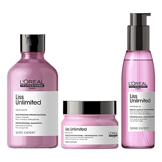 Liss Unlimited Shampoo With Pro-Keratin And Kukui Nut Oil For Rebellious Frizzy Hair, Serie Expert, 300Ml