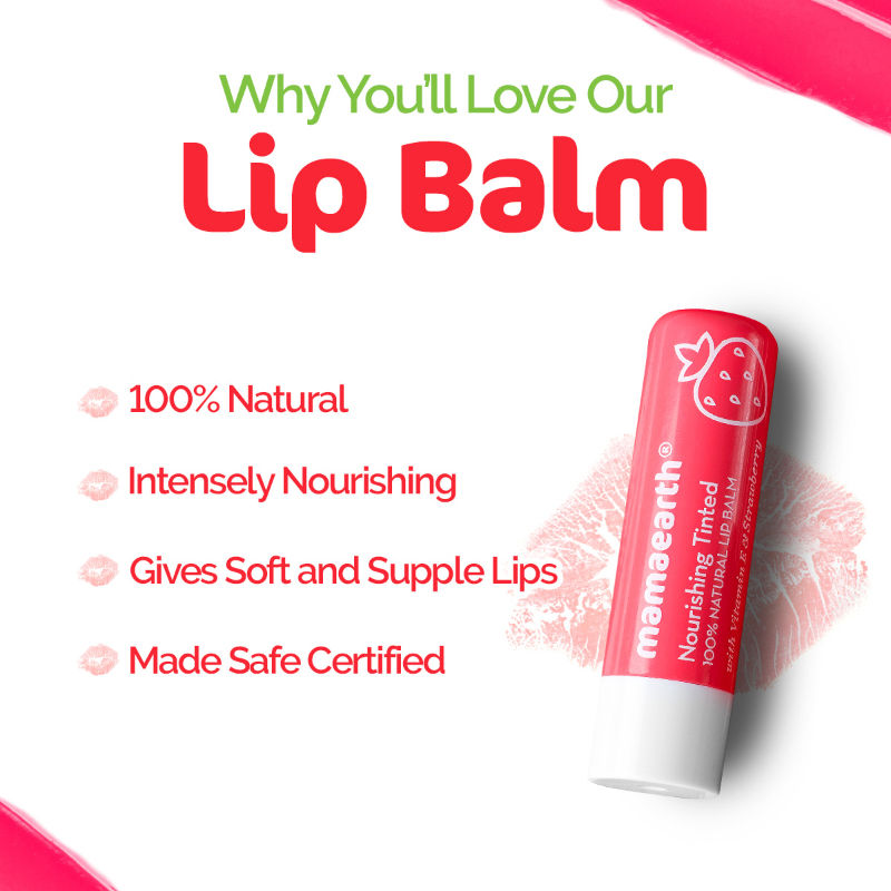 Mamaearth Nourishing Tinted 100% Natural Lip Balm - Strawberry-3