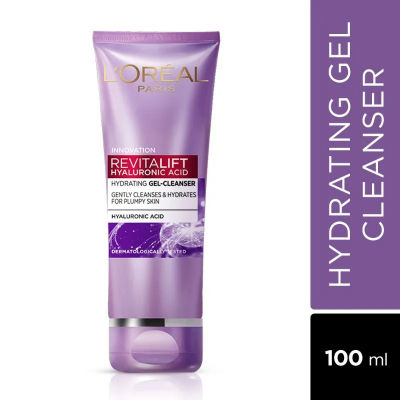 Loreal Paris Revitalift Gel Cleanser, Gentle Cleansing and Hydration, With Hyaluronic Acid, 100ml