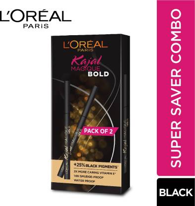 Loreal Paris Kajal Magique Bold pack of 2, 7g  (Black, 7 g)