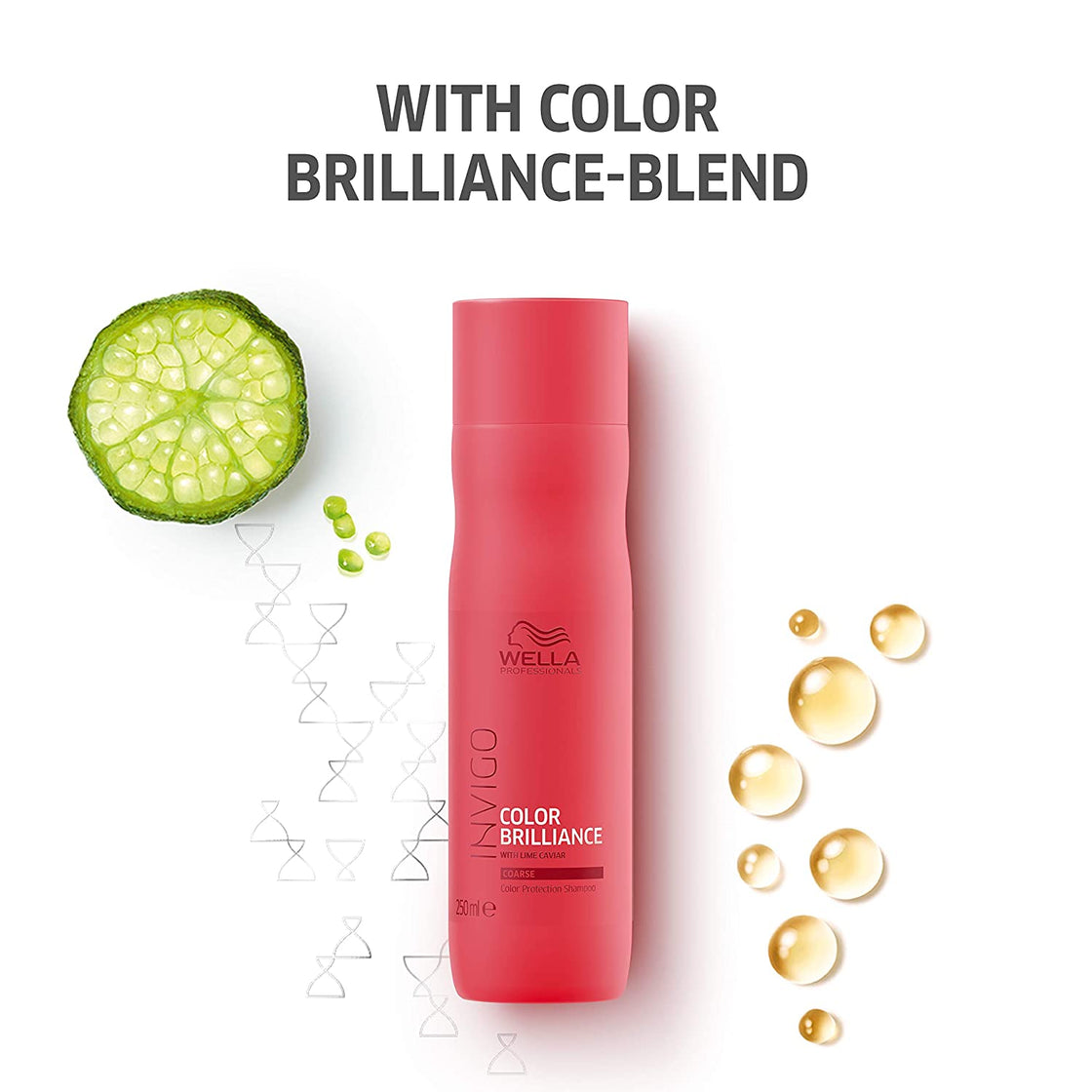 Wella Professionals Invigo Color Brilliance Shampoo | 250 ml | Colour Protecting Hair Cleanser for Coloured, Treated, Fine/Normal Hair | With Lime Caviar