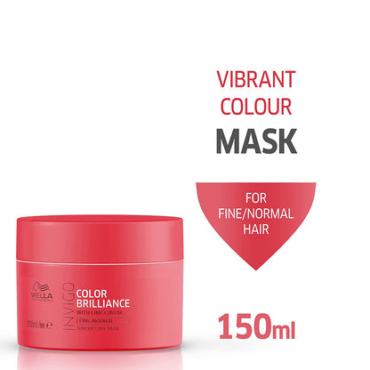 Wella Professionals Invigo Color Brilliance Hair Mask for Coloured Hair | 150 ml | Colour Protecting Treatment for Fine, Normal, Treated Hair | With Lime Caviar