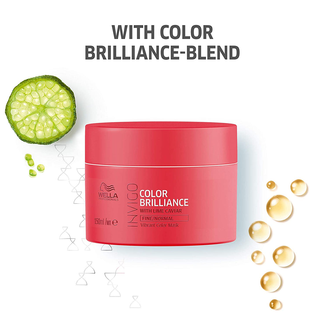 Wella Professionals Invigo Color Brilliance Hair Mask for Coloured Hair | 150 ml | Colour Protecting Treatment for Fine, Normal, Treated Hair | With Lime Caviar