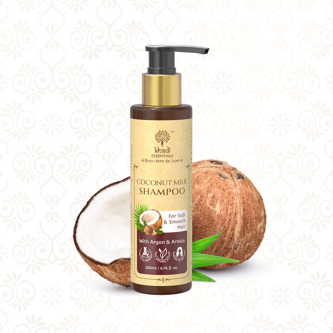 Khadi Essentials Coconut Milk Shampoo with Argan & Arnica For Soft & Smooth Hair, Normal to Dry Hair