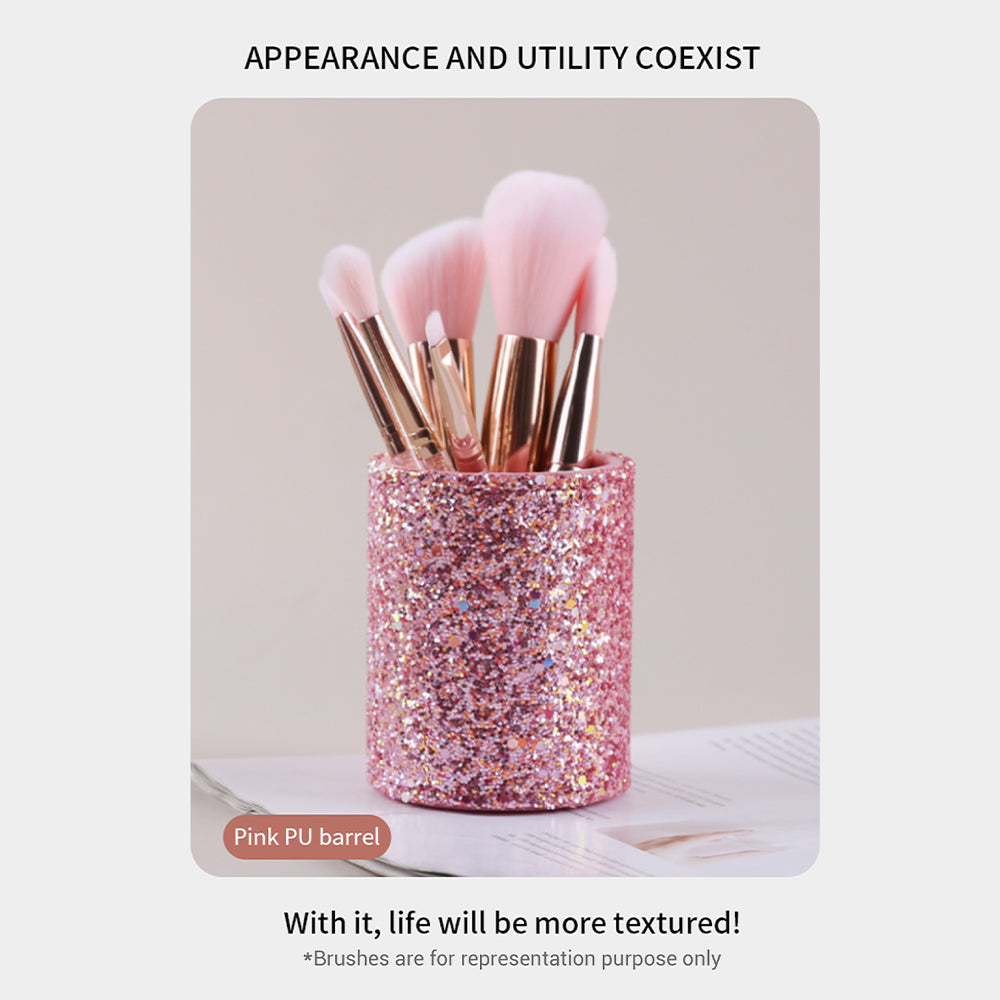 Allure Makeup Brush Storage Barrel - Pink-4